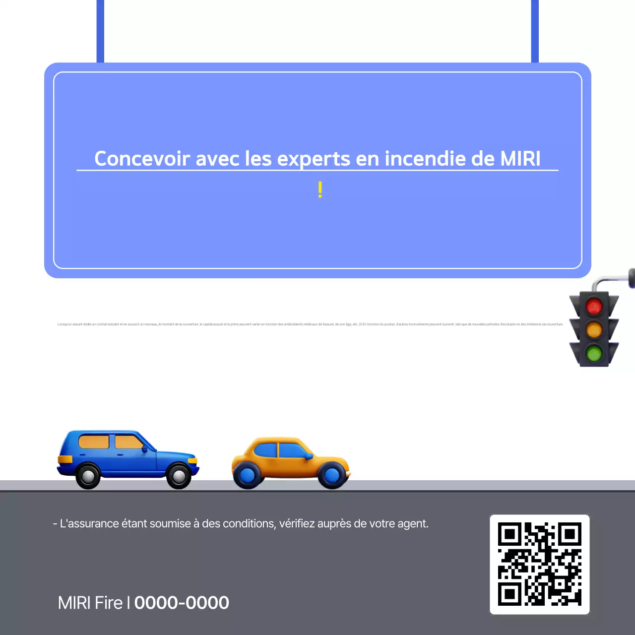 Publicité d'assurance moderne bleue