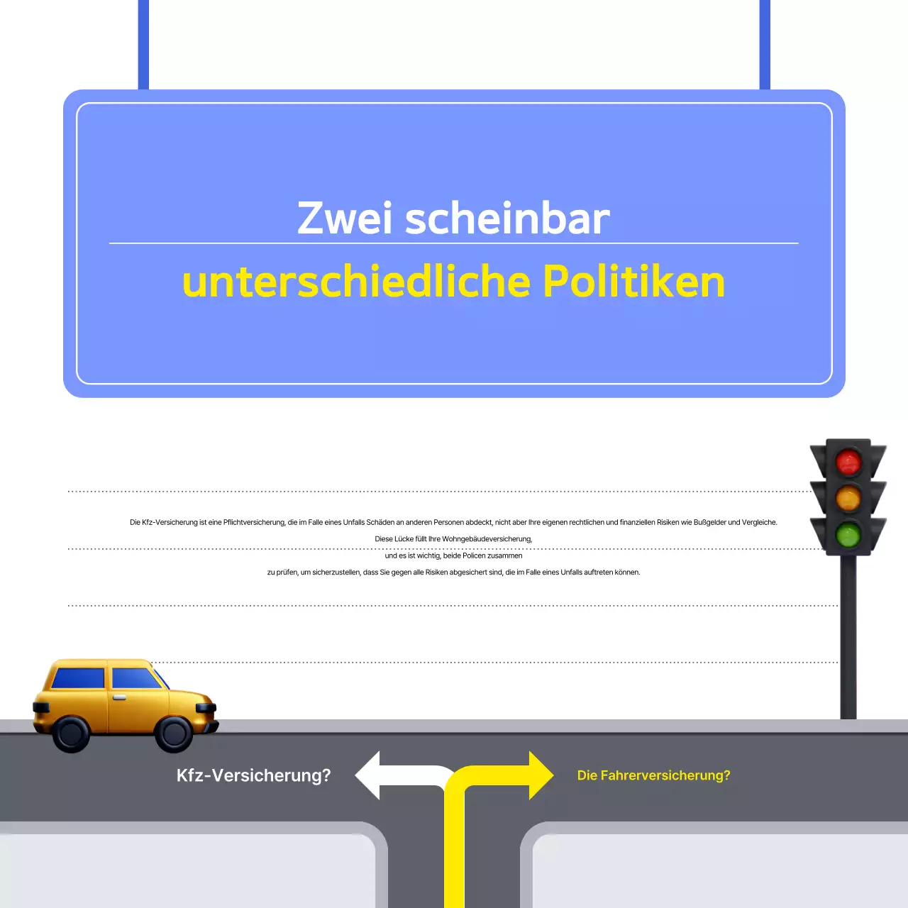 Blaue moderne Versicherungsanzeige
