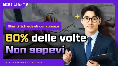 Video sull'assicurazione sulla vita con accenti viola e gialli