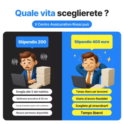 Pubblicità per impiegati di ufficio Blue Pop