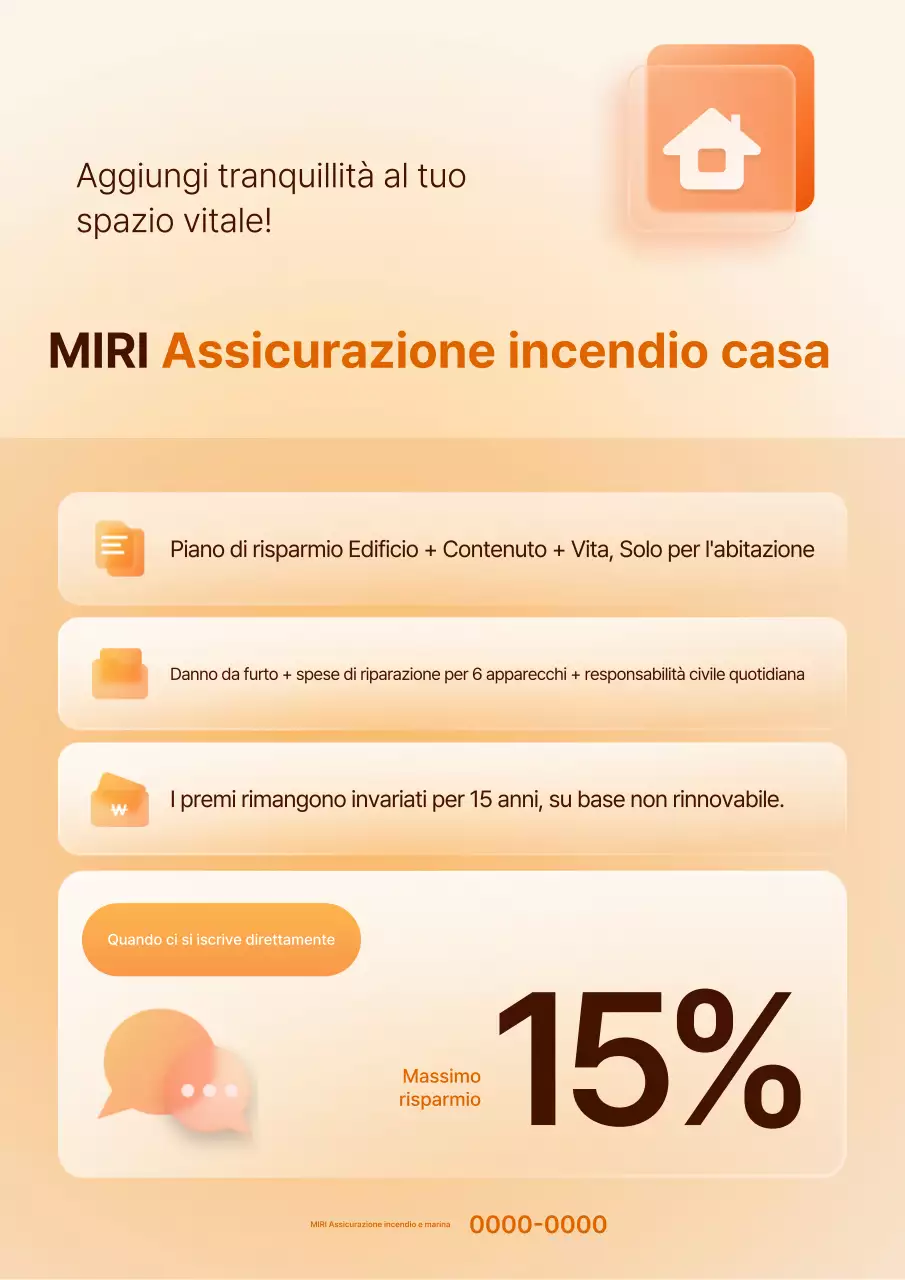 Pubblicità dell'assicurazione antincendio Orange Basic