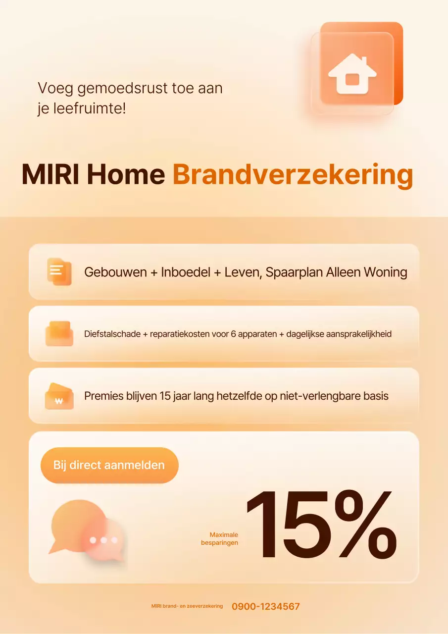 Advertentie voor Oranje Basis Brandverzekering