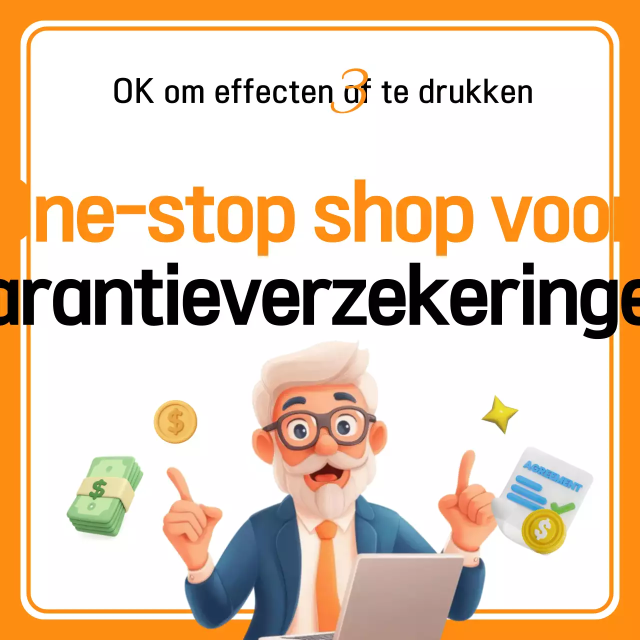 Advertentie voor Orange Modern Warranty Insurance