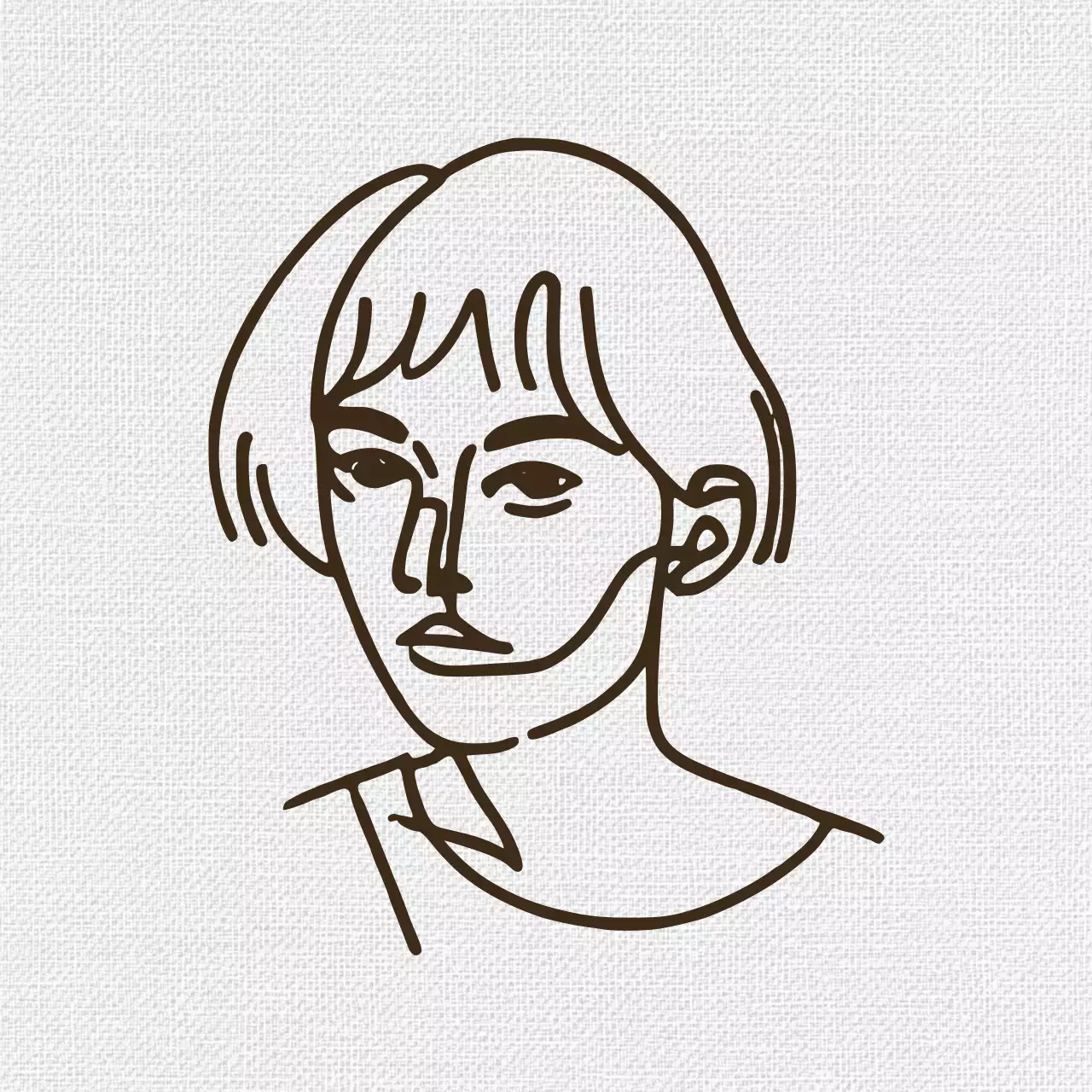 Logotipo minimalista marrom de retrato