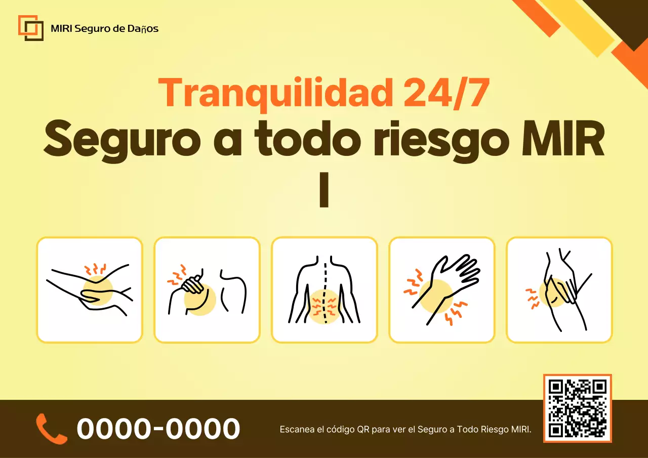 Anuncio de seguros simple amarillo