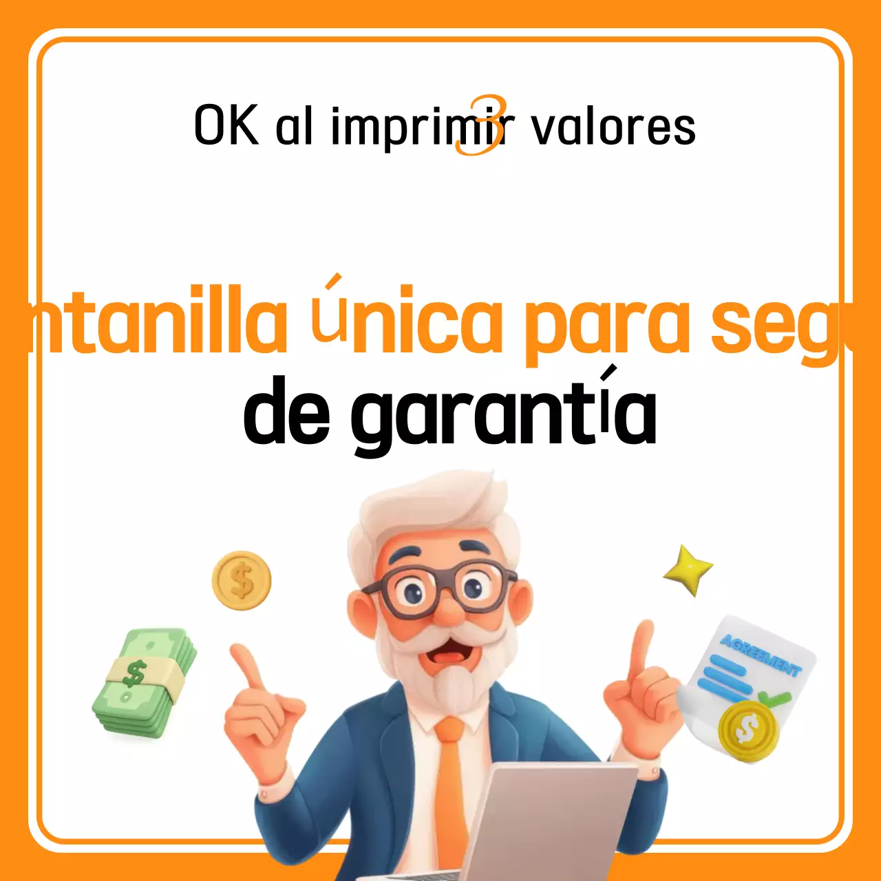 Anuncio de seguro de garantía moderna de Orange