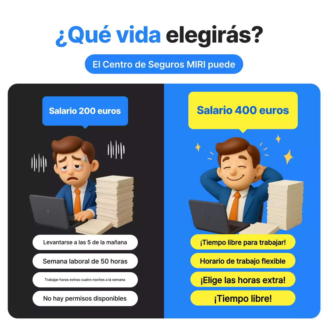 Anuncio de oficinista de Blue Pop