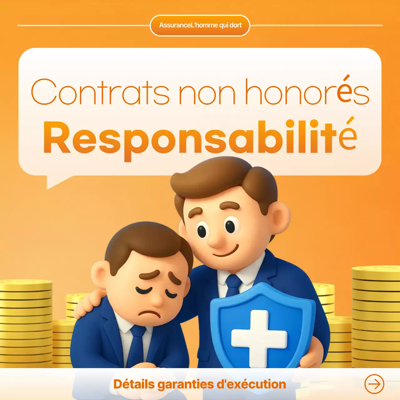 Publicité d'assurance simple orange