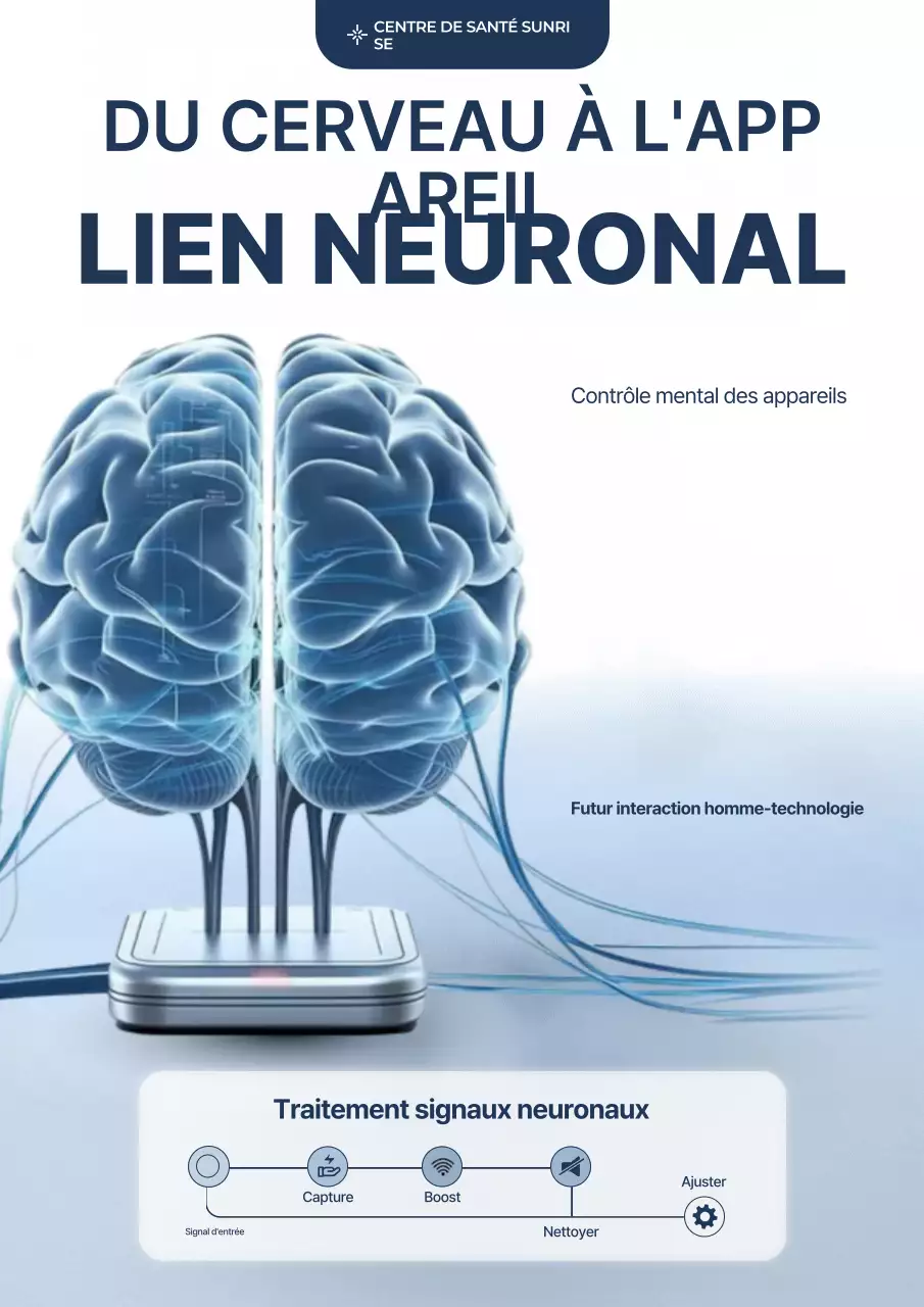 Affiche promotionnelle sur la technologie neuronale moderne bleue