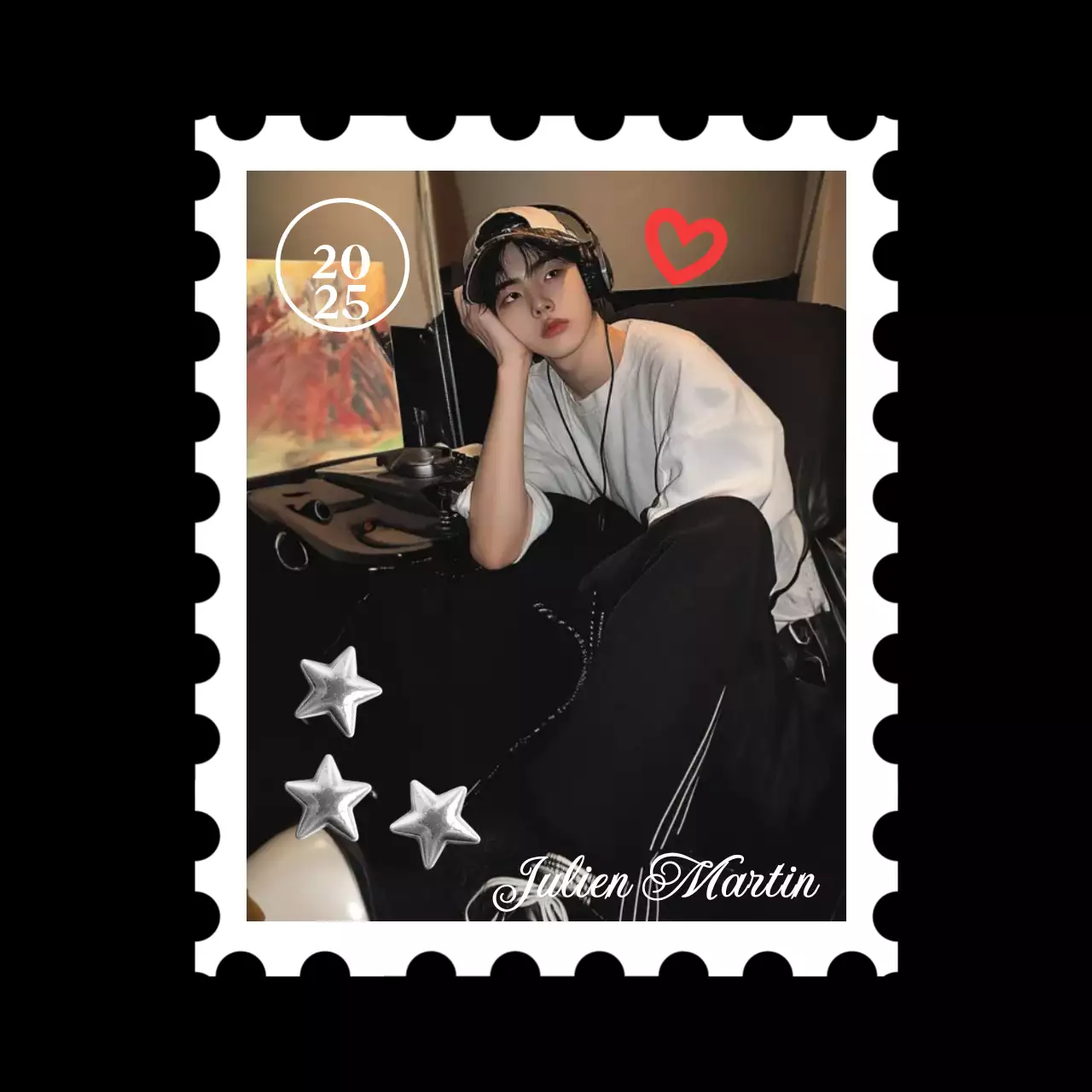 Cadre de timbre simple avec phrase