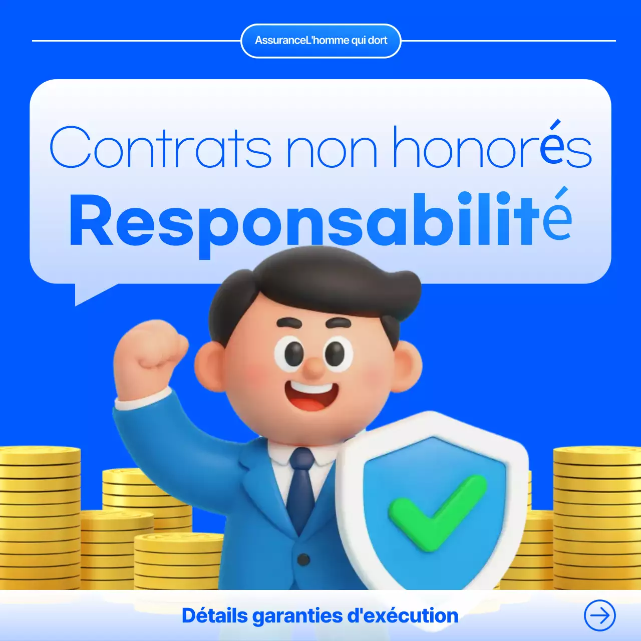 Publicité d'assurance Blue Simple