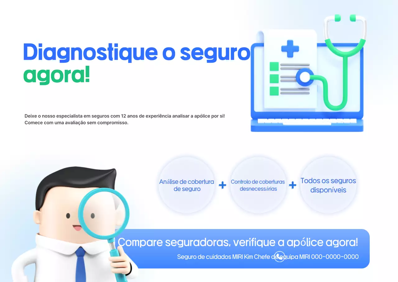 Anúncio de Análise de Seguros Modernos da Blue