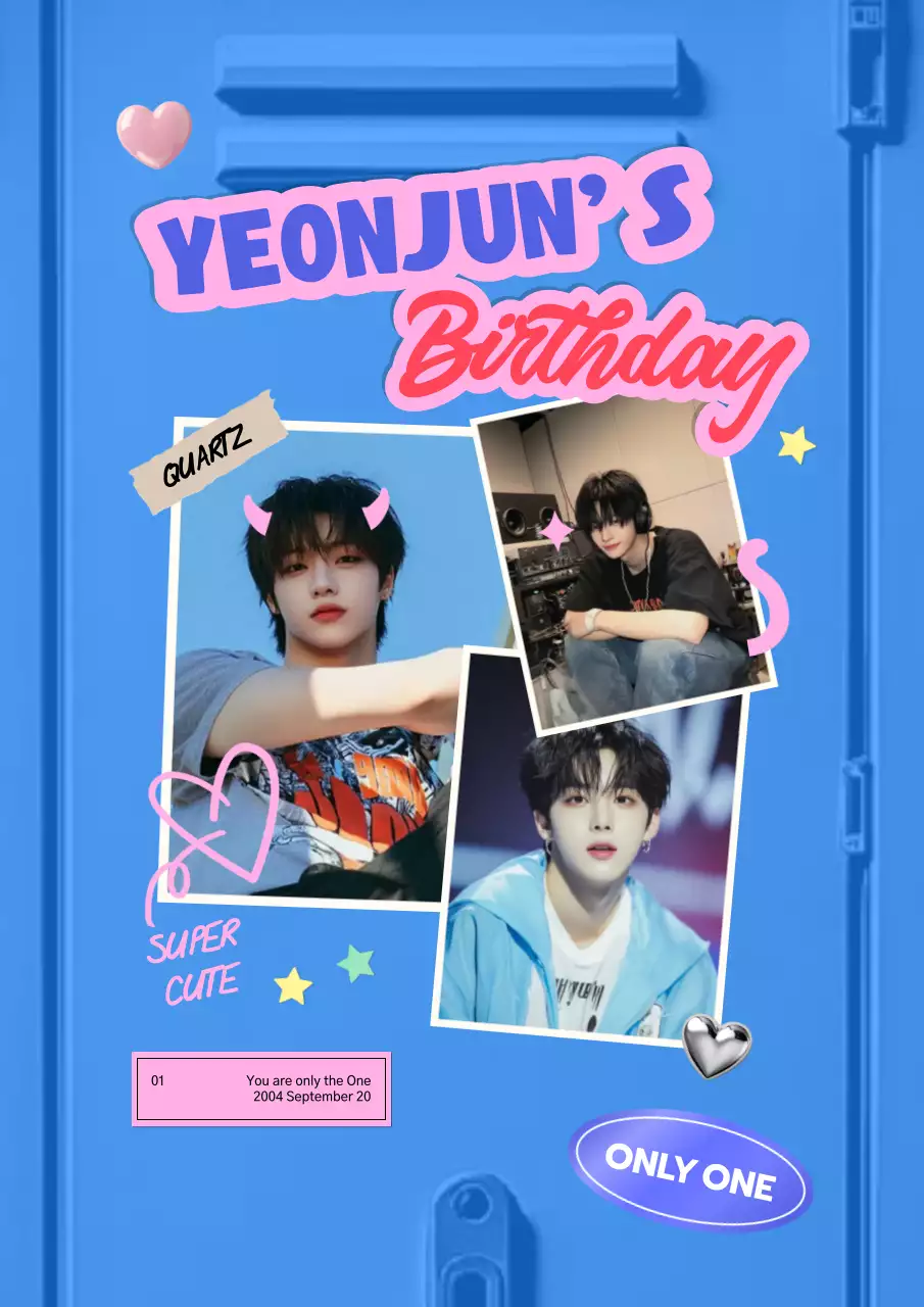 Khuyến mãi mừng sinh nhật với ảnh polaroid trên tủ màu xanh