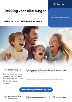 Blauwe eenvoudige verzekeringsadvertentieposter