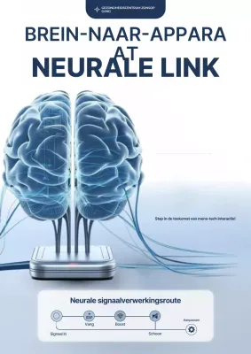 Blauwe moderne neurale technologie promotieposter