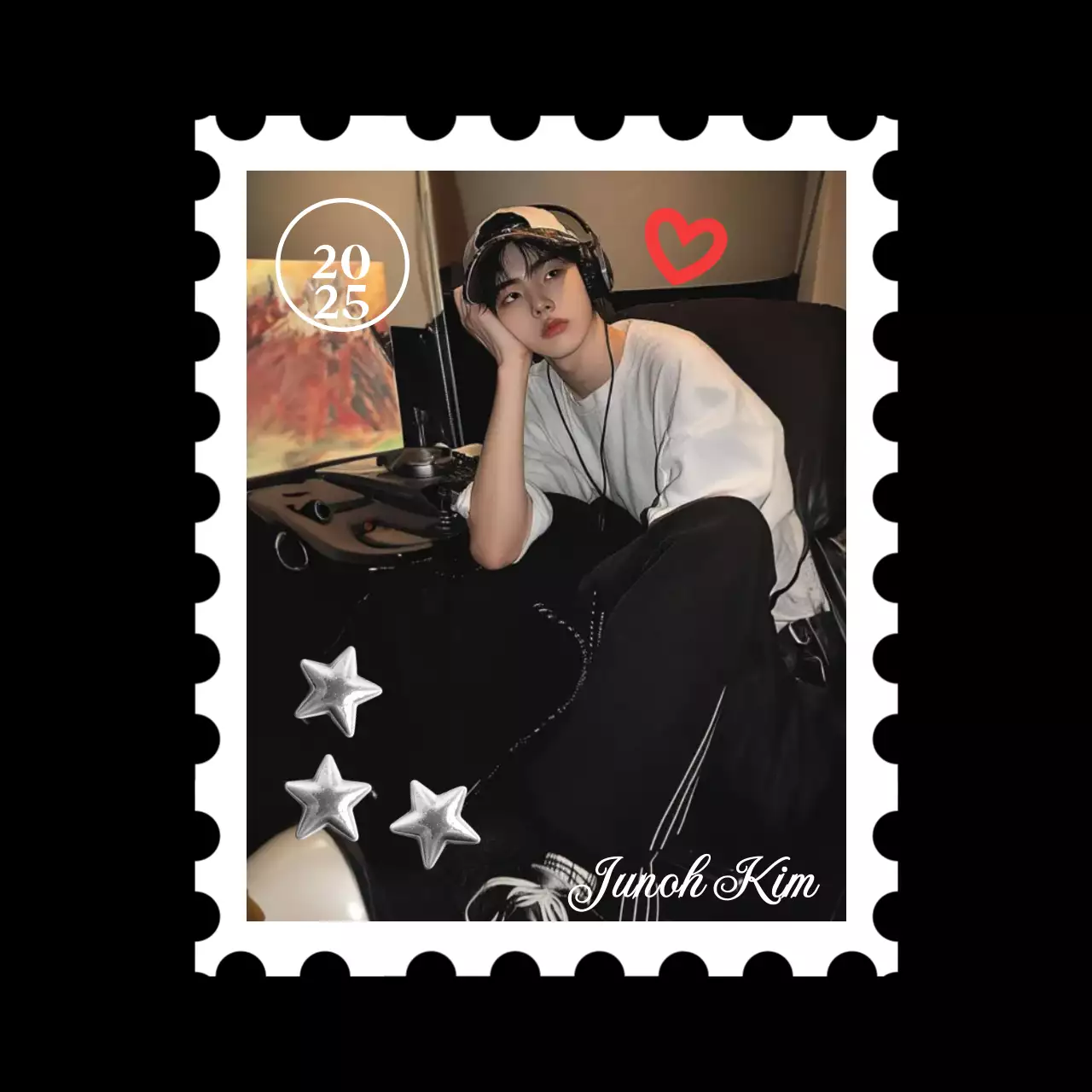 Frase semplice con cornice per francobolli