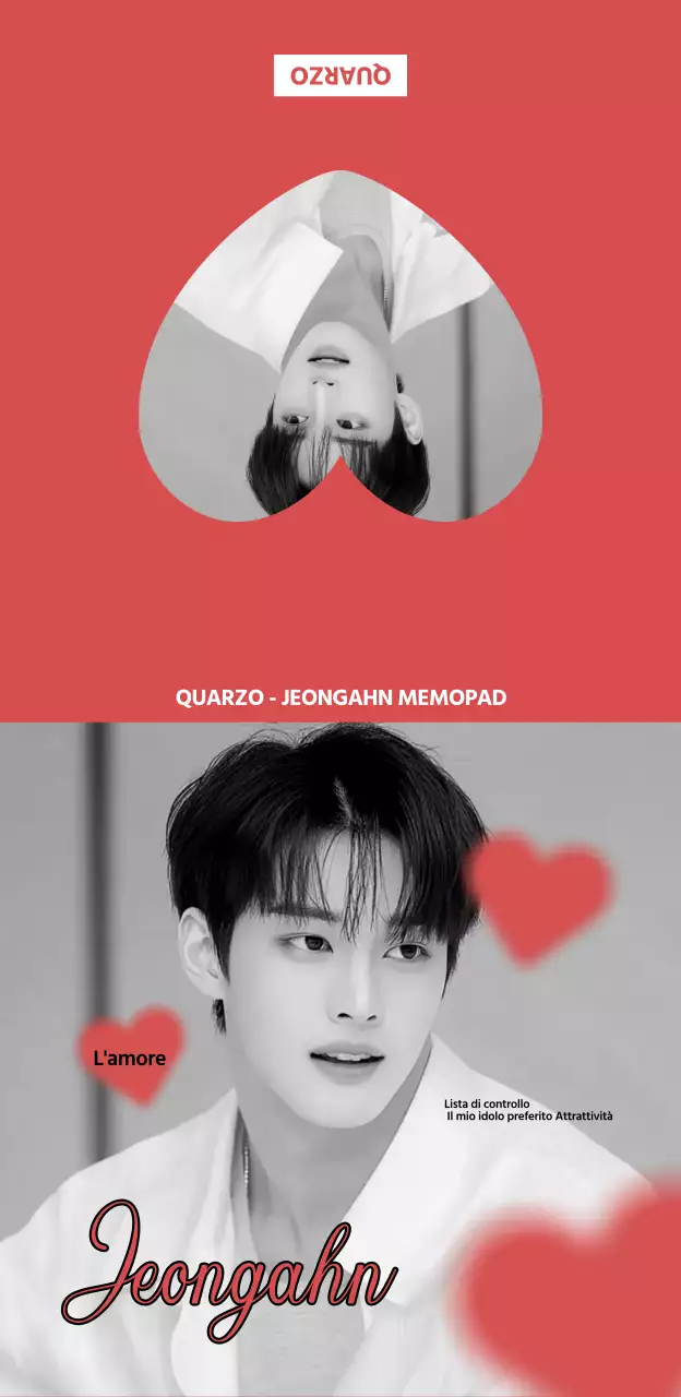 Semplice frase di idolo con un impressionante cuore rosso