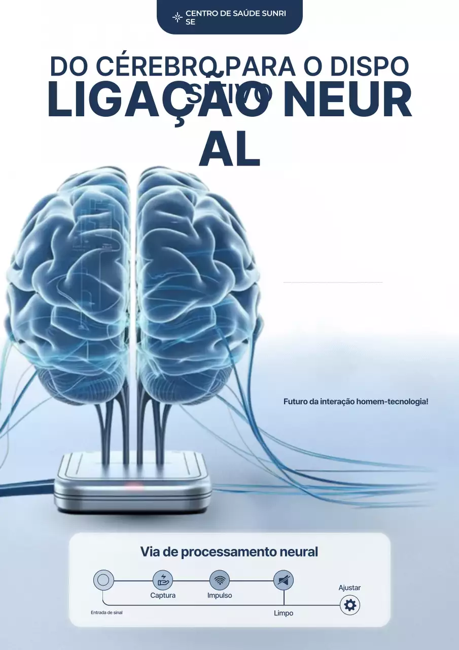 Cartaz promocional de tecnologia neural moderna azul