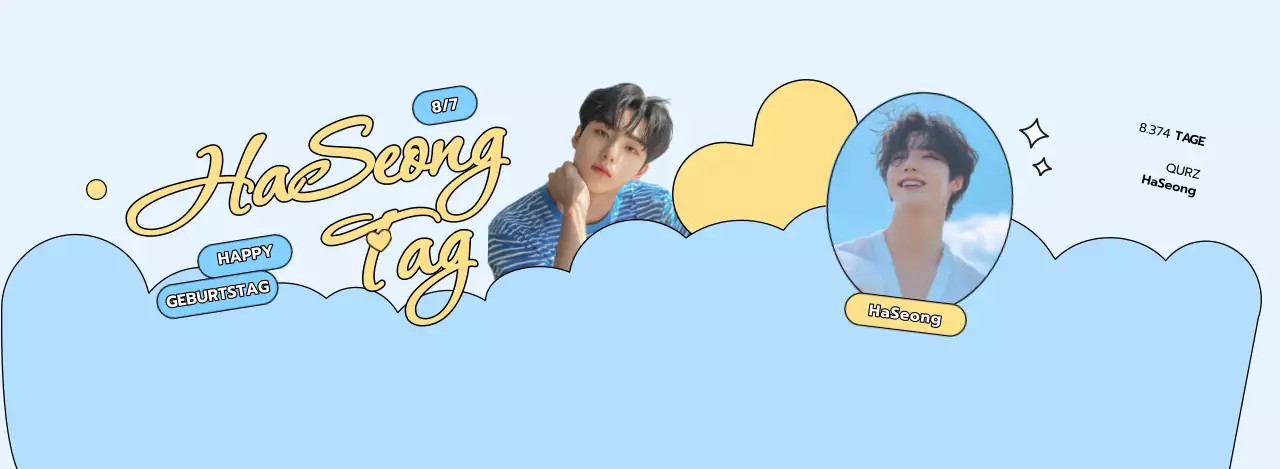 Geburtstagsfeier mit süßer Wolkenillustration