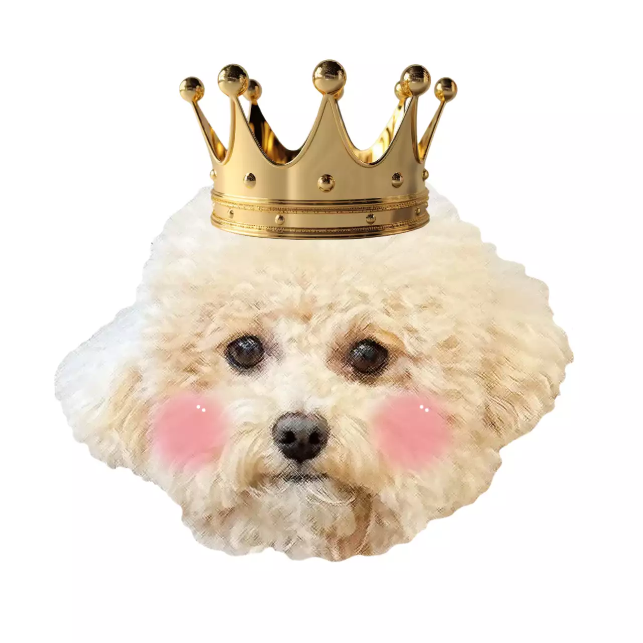 Adesivos fofos de animais usando coroas