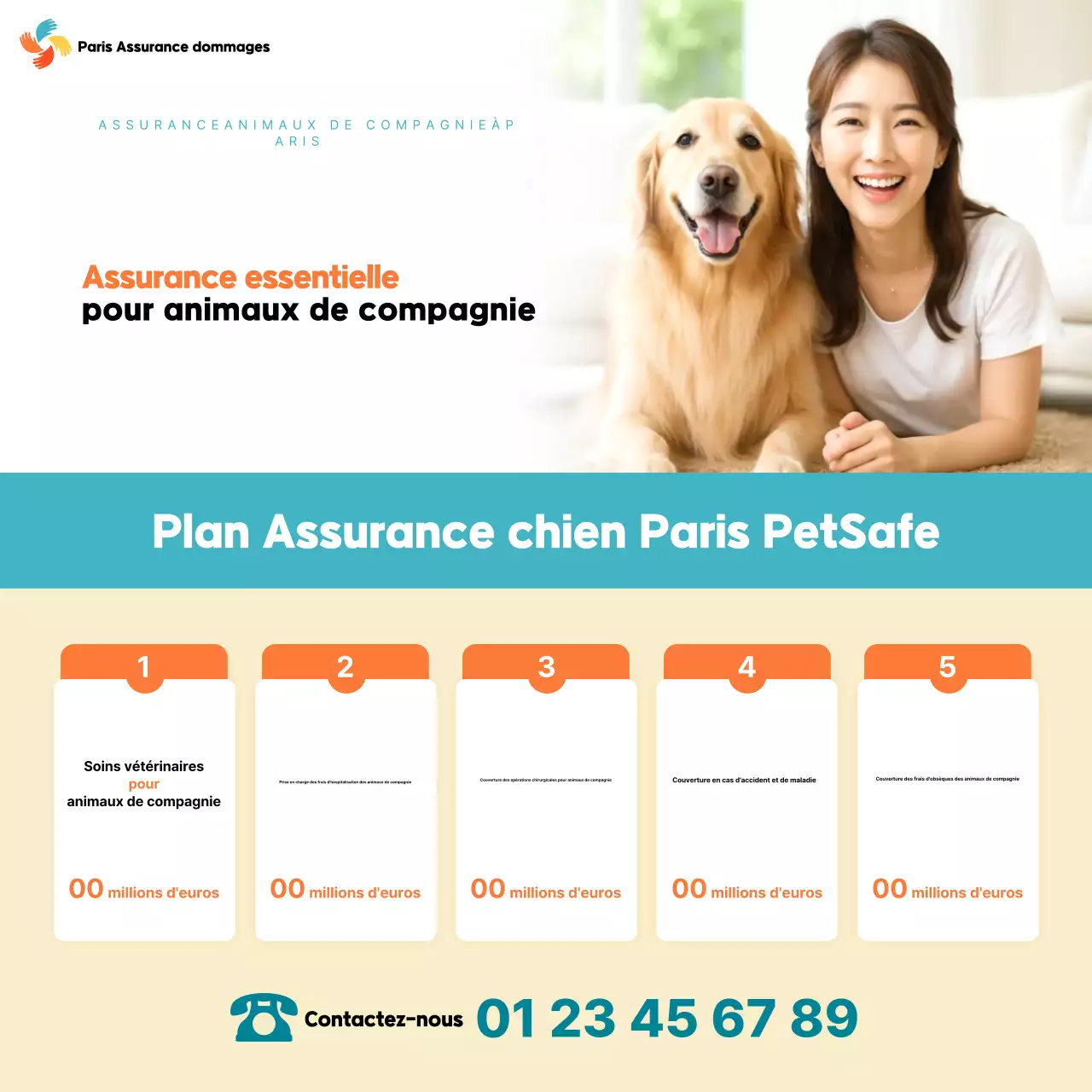 Publicité pour l'assurance moderne pour animaux de compagnie Orange