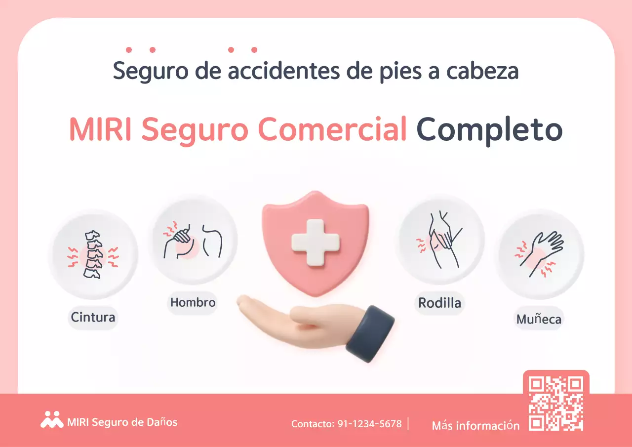 Anuncio de seguros sencillo de color rosa