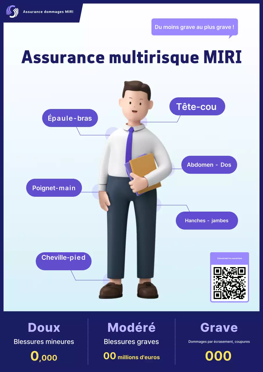 Publicité d'assurance moderne bleue