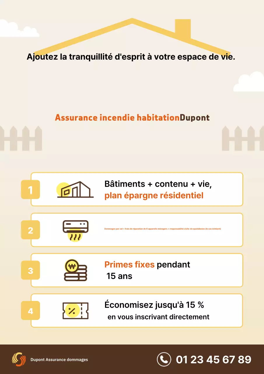 Publicité d'assurance simple orange