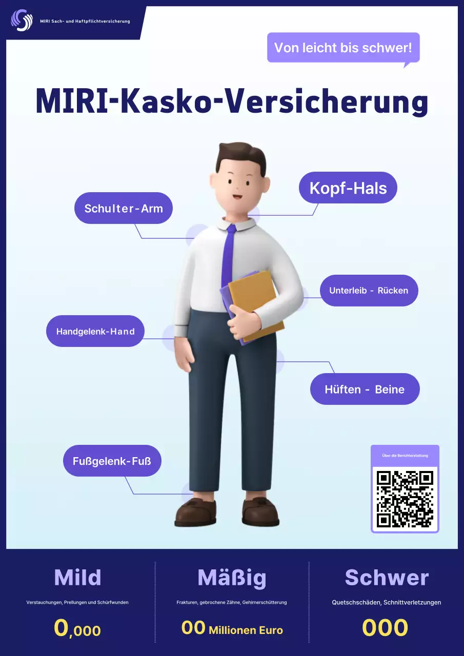 Blaue moderne Versicherungsanzeige