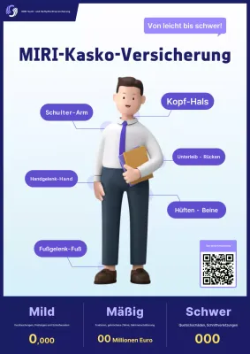 Blaue moderne Versicherungsanzeige