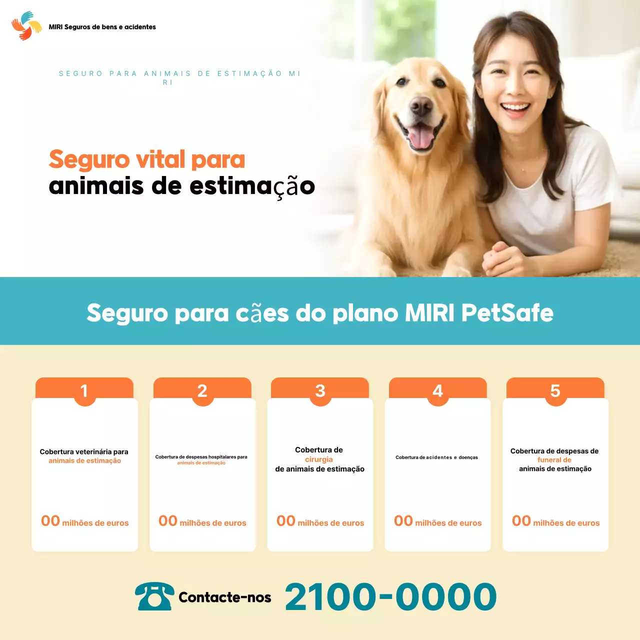 Anúncio do Seguro para Animais de Estimação Moderno da Orange