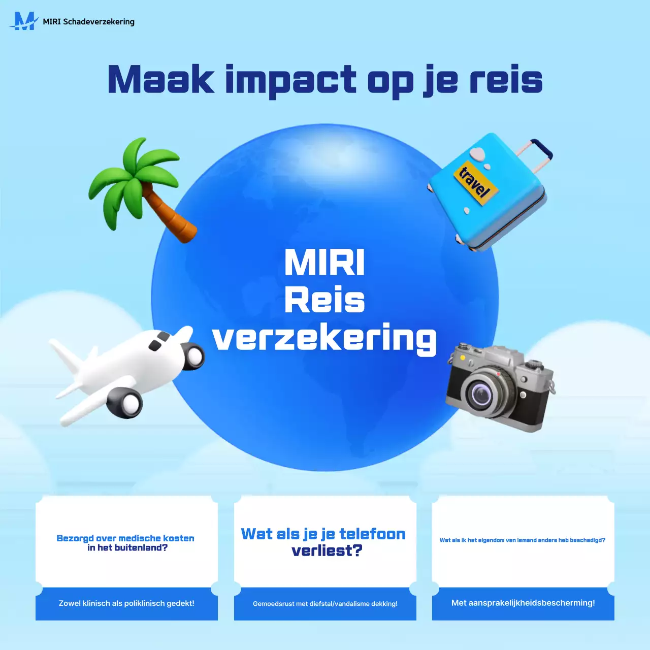 Advertentie voor Sky Blue Modern Travel Insurance