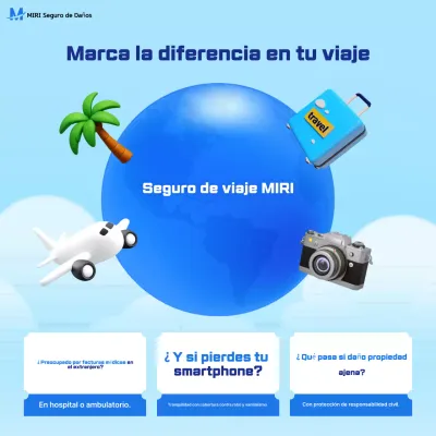 Anuncio de seguro de viaje Sky Blue Modern