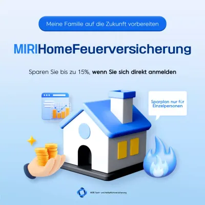 Himmelblaue moderne Versicherungsanzeige