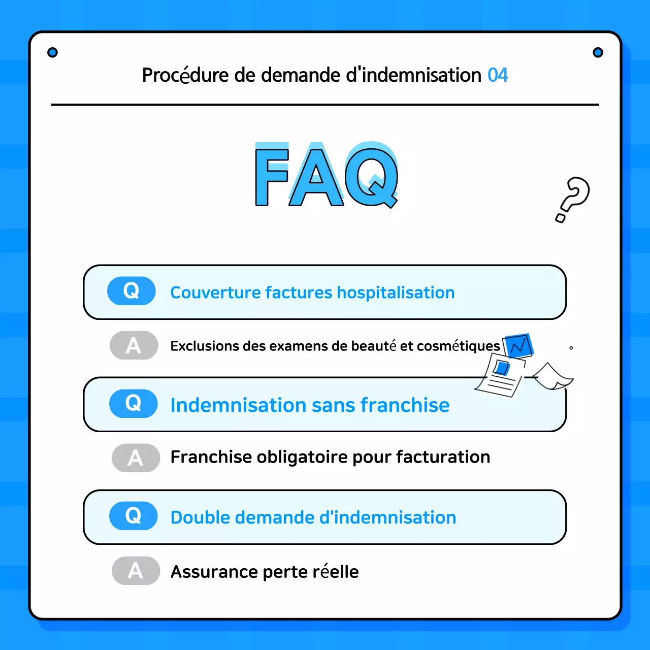 Livraison d'informations sur l'assurance Blue Simple
