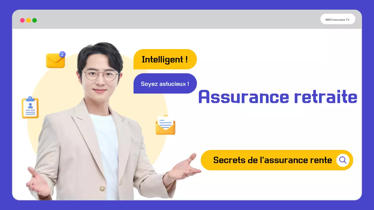 Publicité sur l'assurance retraite moderne bleue