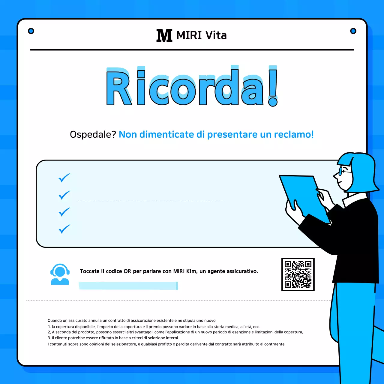 Consegna di informazioni assicurative semplici blu