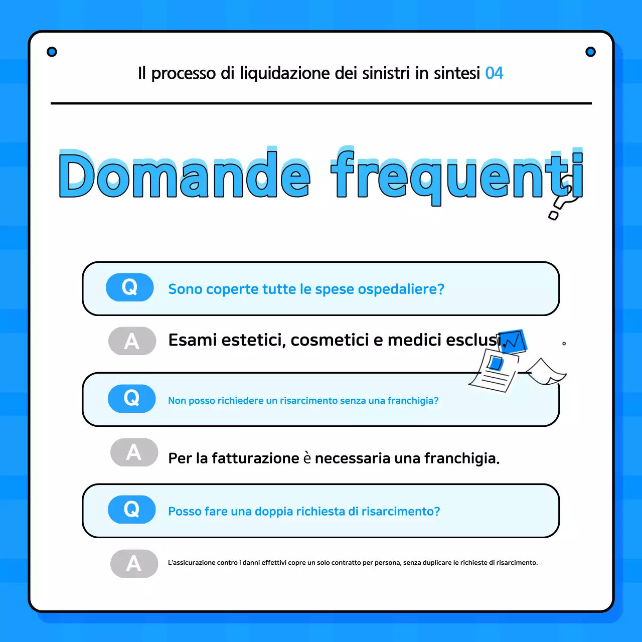 Consegna di informazioni assicurative semplici blu
