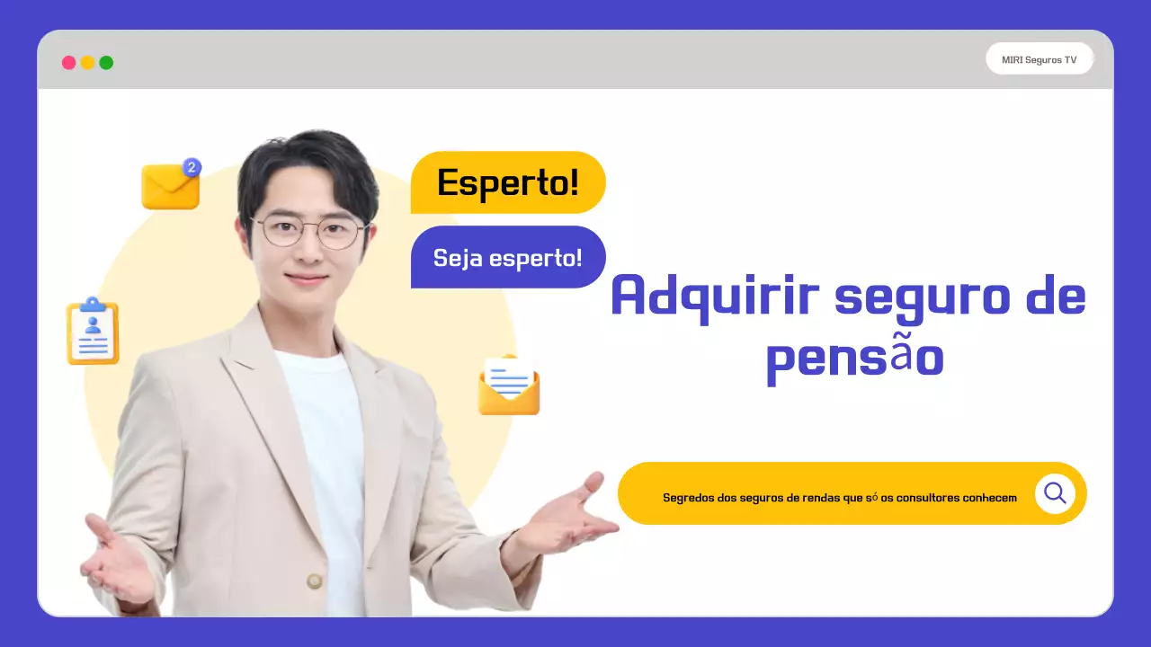 Anúncio do Seguro de Pensão Moderno Azul