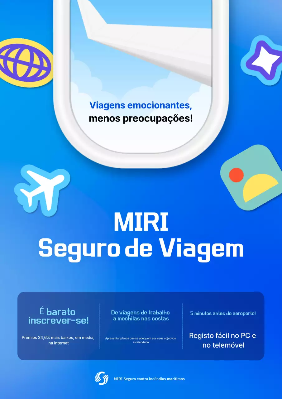 Anúncio do Seguro Viagem Blue Modern