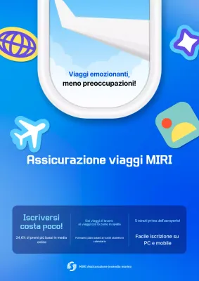 Pubblicità dell'assicurazione di viaggio Blue Modern