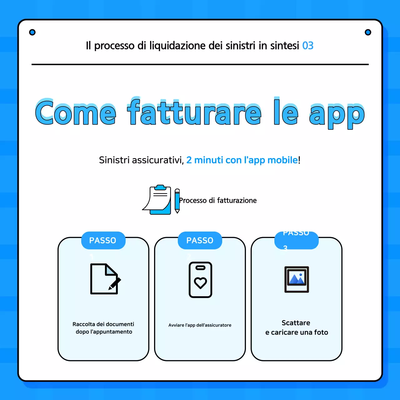 Consegna di informazioni assicurative semplici blu