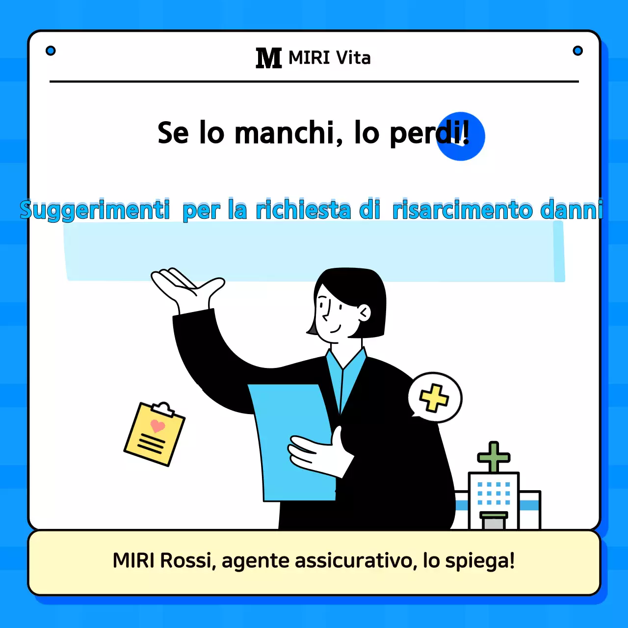 Consegna di informazioni assicurative semplici blu