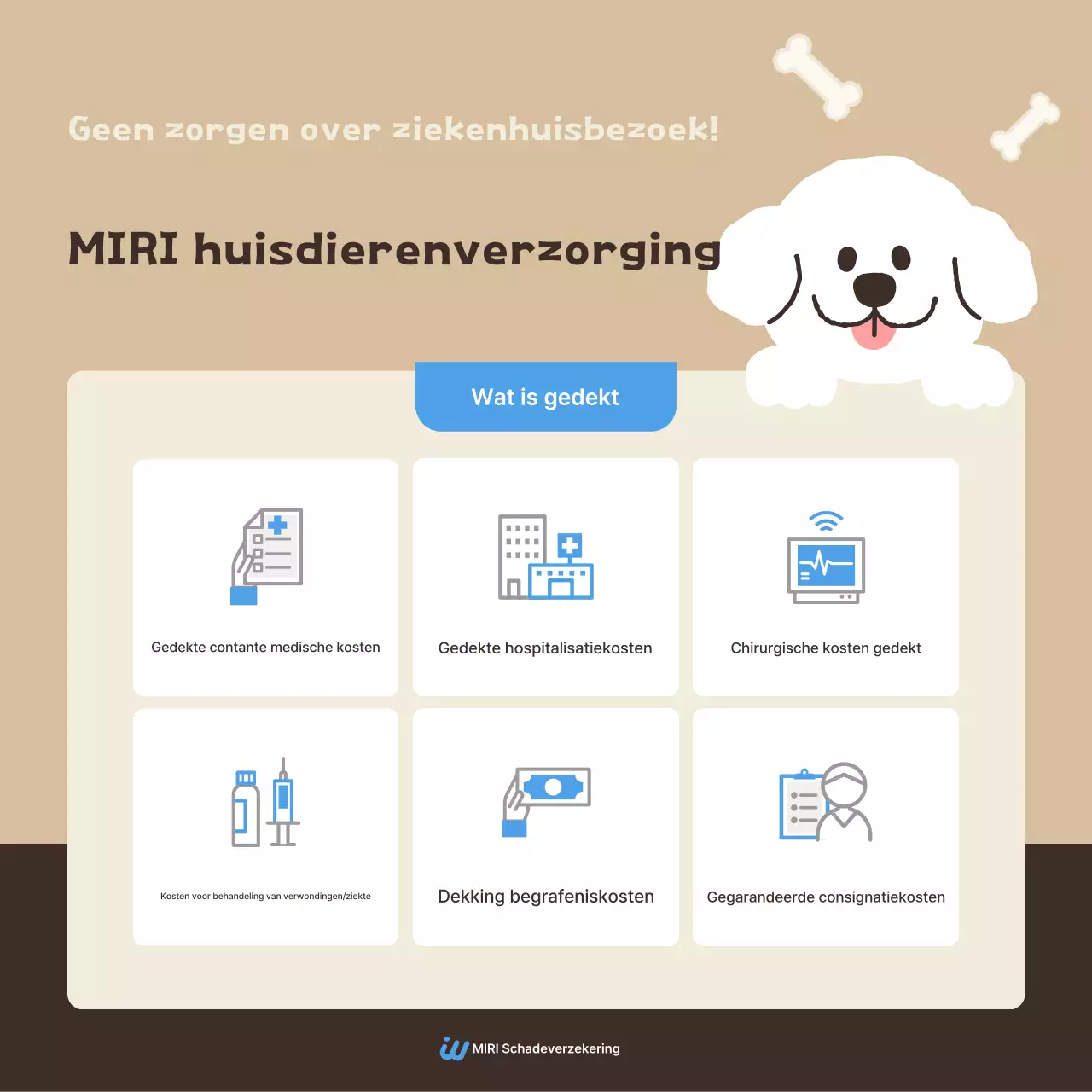 Beige Eenvoudige Huisdierenverzekering Advertentie