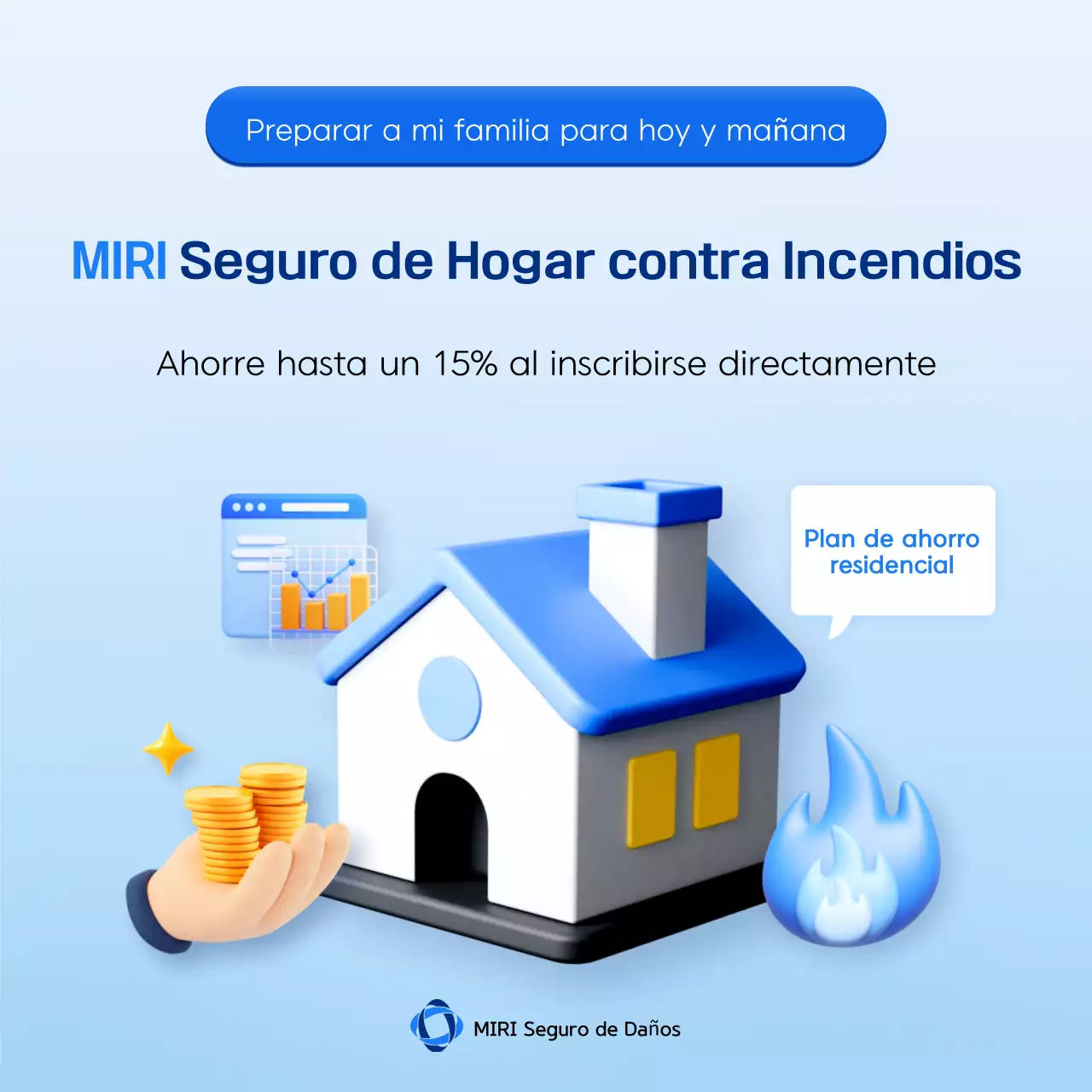 Anuncio de seguros moderno Sky Blue