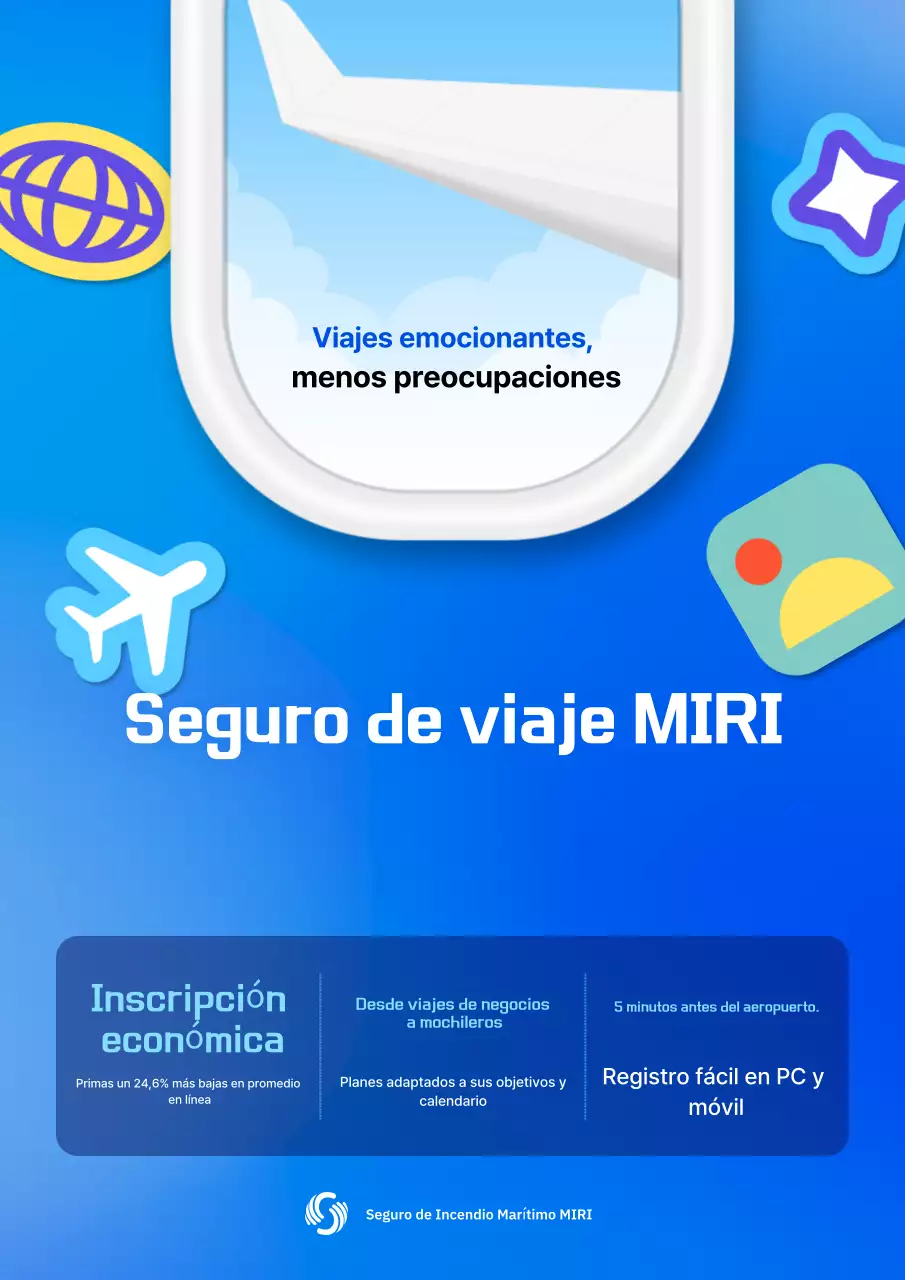 Anuncio de seguro de viaje Blue Modern