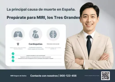 Anuncio de seguro de salud moderno y gris