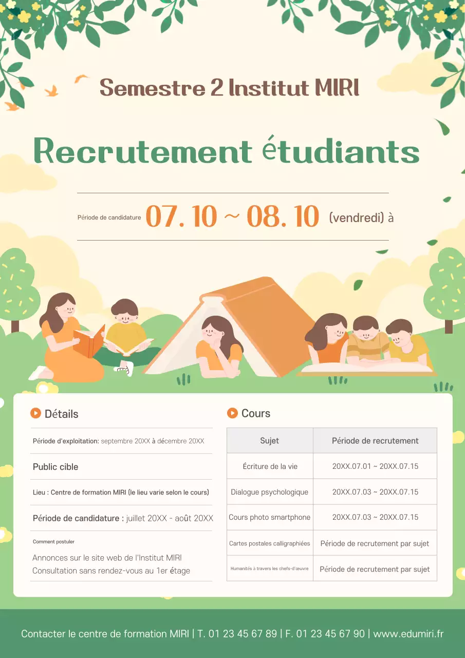 Recrutement pour l'éducation des bébés verts