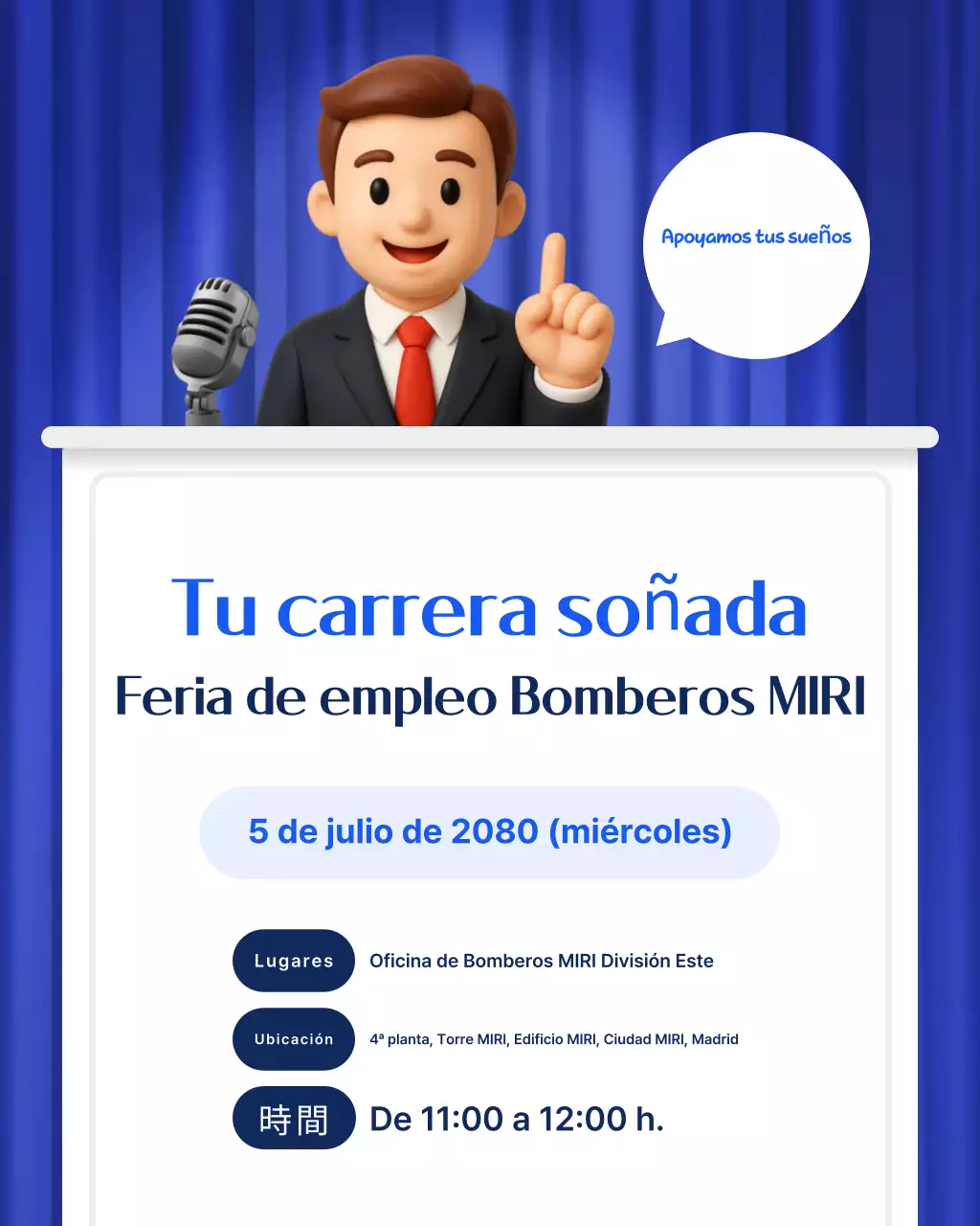 Guía de sesión de descripción de trabajo simple azul