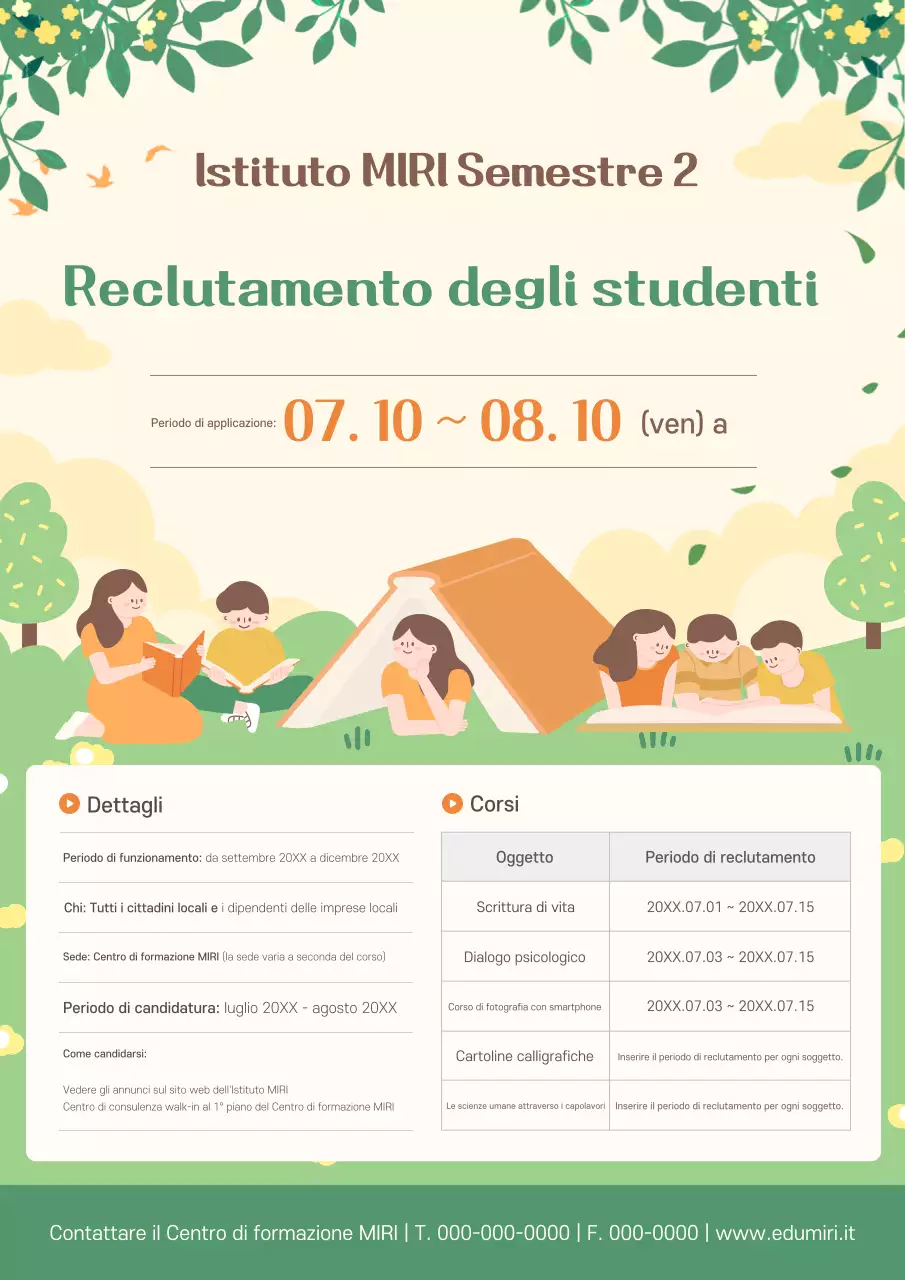 Reclutamento per l'istruzione Green Baby